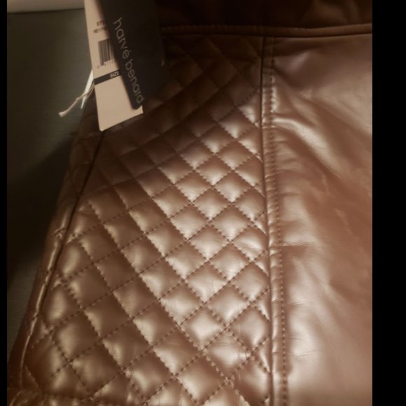 Brand New Ladies Brown Leather Jacket Size Medium - Picture 8 of 11